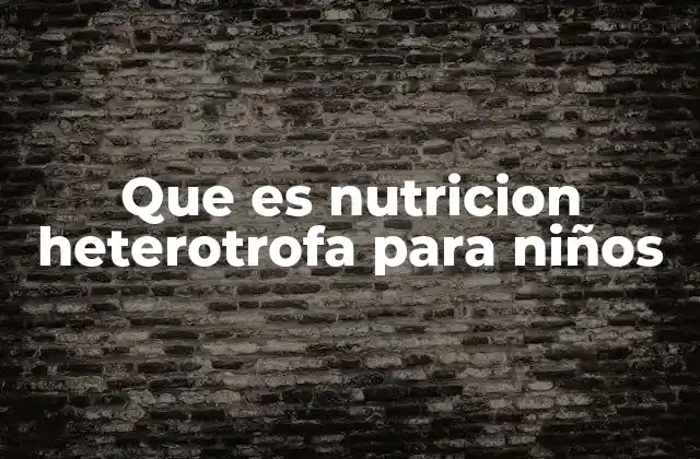 Que es Nutricion Heterotrofa para Niños