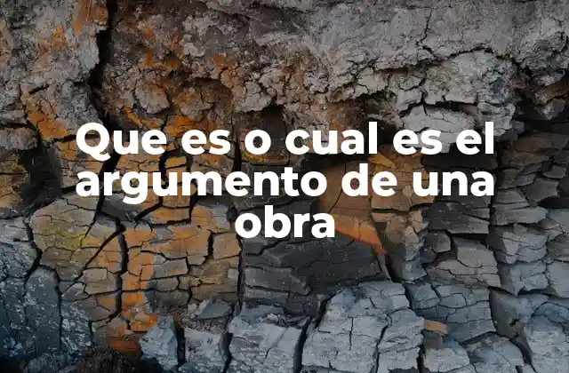 Que es o Cual es el Argumento de una Obra