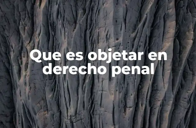 Que es Objetar en Derecho Penal
