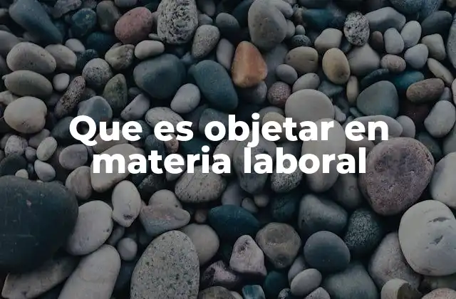 Que es Objetar en Materia Laboral