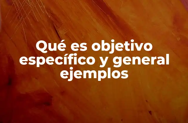 Qué es Objetivo Específico y General Ejemplos
