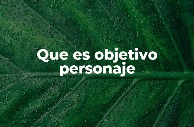 Que es Objetivo Personaje