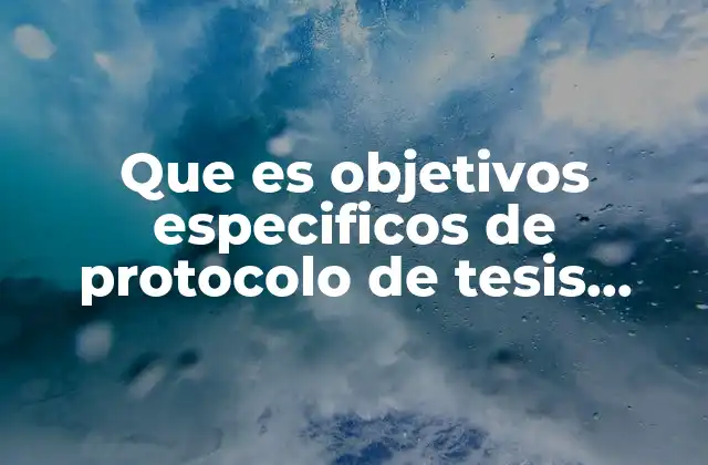 Que es Objetivos Especificos de Protocolo de Tesis Ejemplos 2 La importancia de los objetivos en el desarrollo de un protocolo de tesis