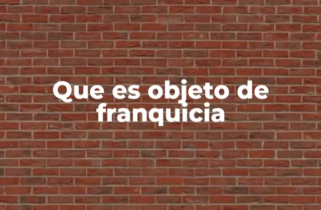 Que es Objeto de Franquicia