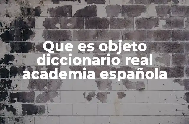 Que es Objeto Diccionario Real Academia Española