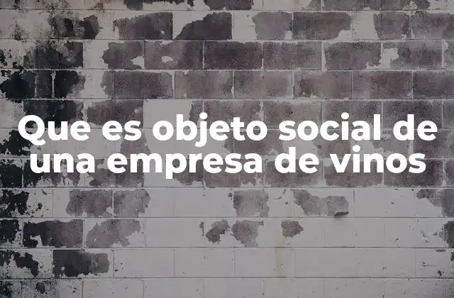 Que es Objeto Social de una Empresa de Vinos