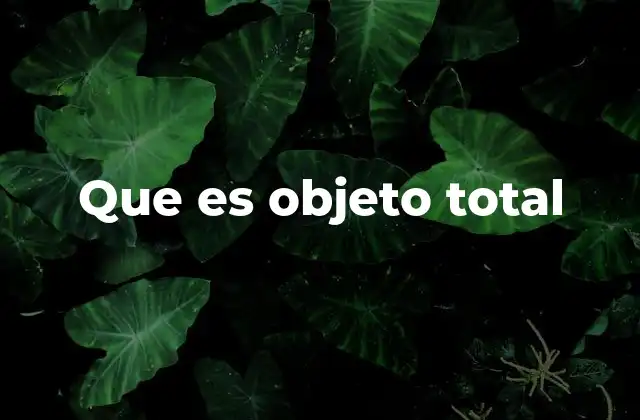 Que es Objeto Total