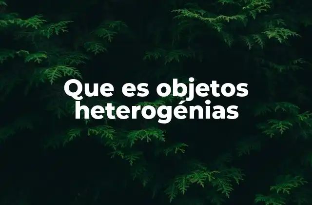 Que es Objetos Heterogénias
