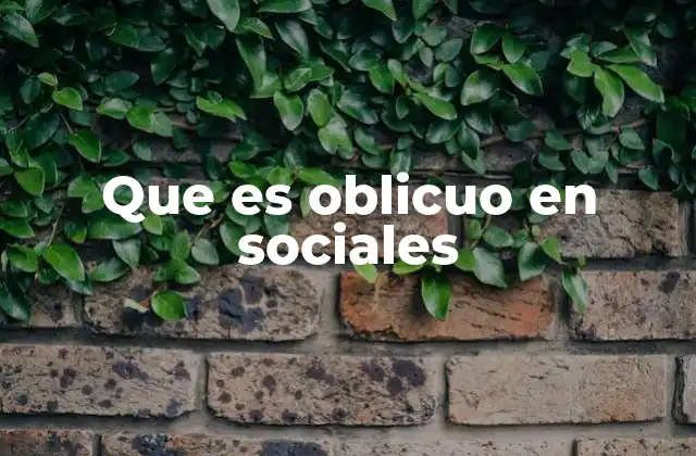 Que es Oblicuo en Sociales