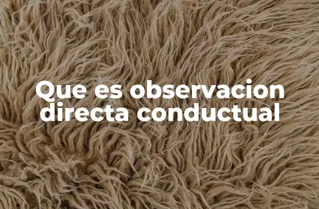 Que es Observacion Directa Conductual