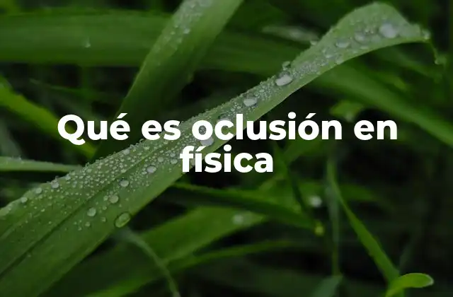Qué es Oclusión en Física