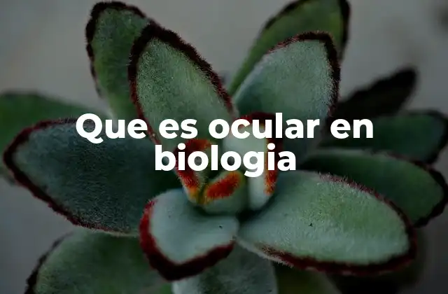 Que es Ocular en Biologia