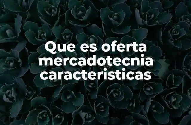 Que es Oferta Mercadotecnia Caracteristicas