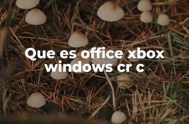 Que es Office Xbox Windows Cr C