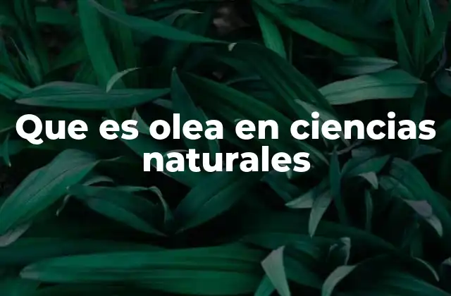 Que es Olea en Ciencias Naturales
