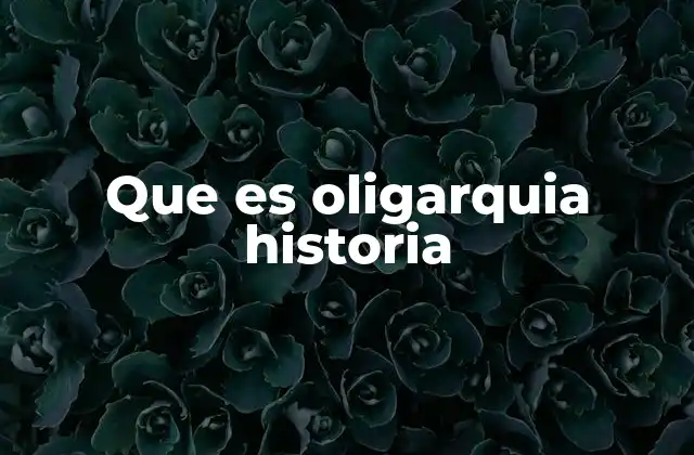 Que es Oligarquia Historia