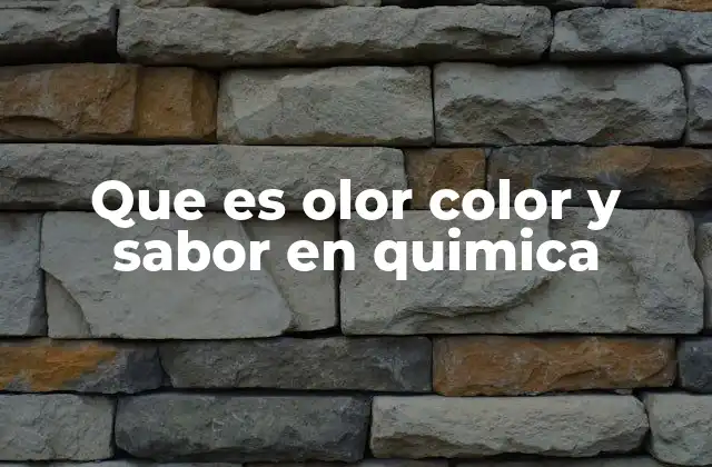 Que es Olor Color y Sabor en Quimica