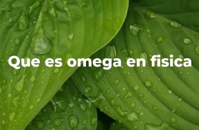 Que es Omega en Fisica