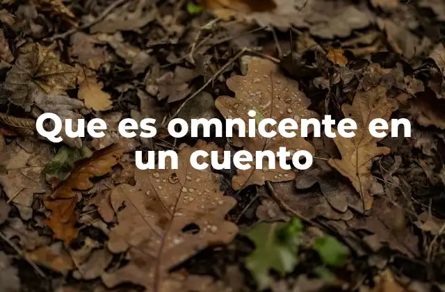 Que es Omnicente en un Cuento