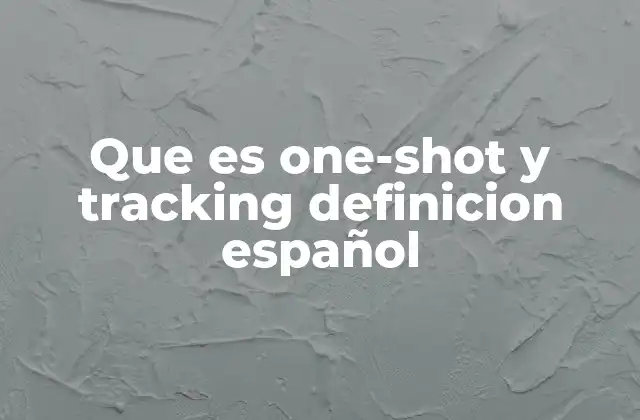 Que es One-shot y Tracking Definicion Español