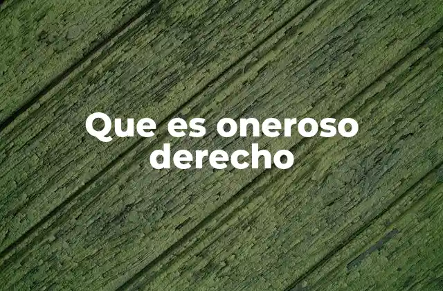 Que es Oneroso Derecho