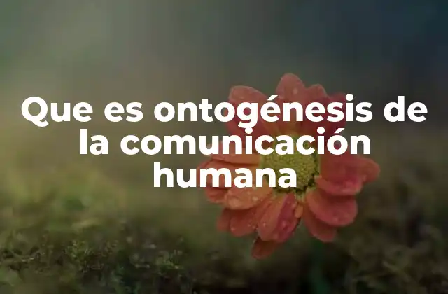 Que es Ontogénesis de la Comunicación Humana