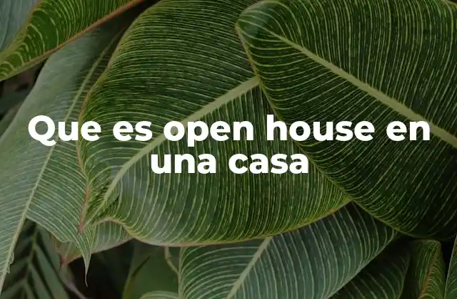 Que es Open House en una Casa