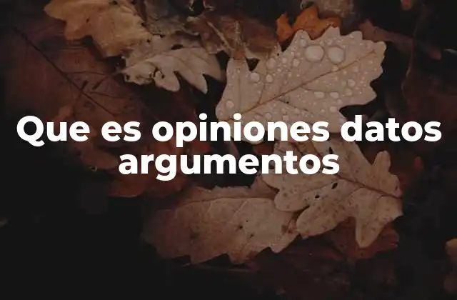 Que es Opiniones Datos Argumentos