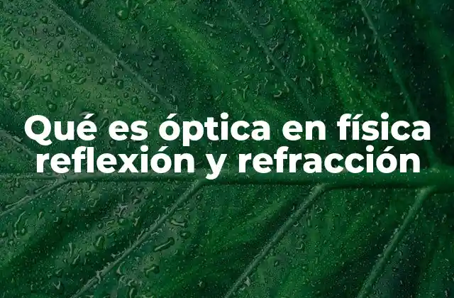 Qué es Óptica en Física Reflexión y Refracción 2 El comportamiento de la luz al interactuar con diferentes superficies
