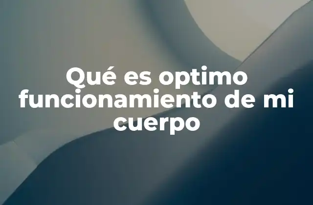 Qué es Optimo Funcionamiento de Mi Cuerpo 2 Cómo el equilibrio interno influye en la salud general