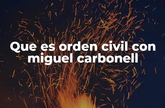 Que es Orden Civil con Miguel Carbonell