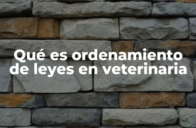Qué es Ordenamiento de Leyes en Veterinaria 2 La importancia del marco legal en la práctica veterinaria