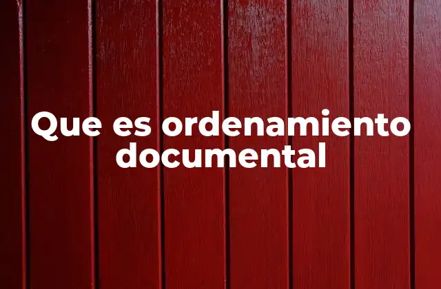 Que es Ordenamiento Documental