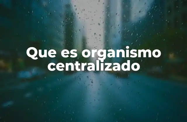 Que es Organismo Centralizado