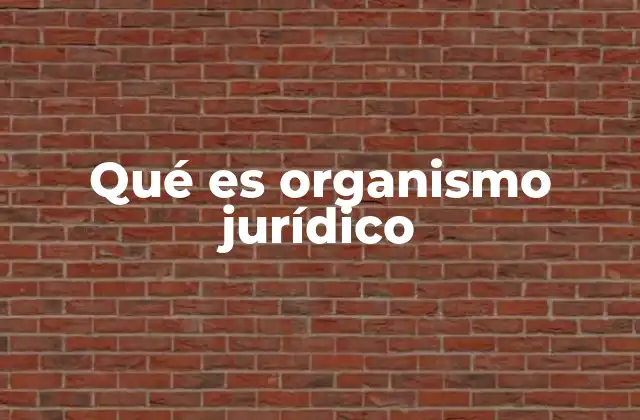 Qué es Organismo Jurídico