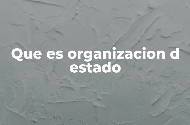 Que es Organizacion D Estado