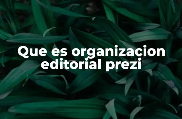 Que es Organizacion Editorial Prezi