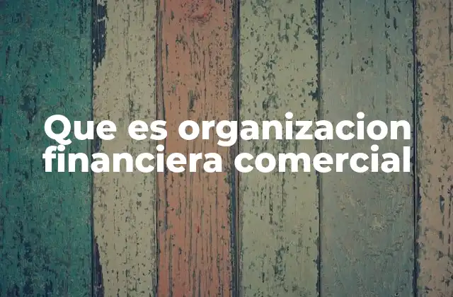 Que es Organizacion Financiera Comercial