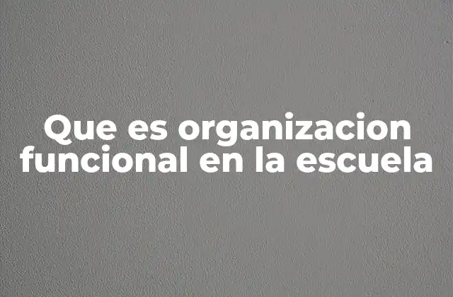 Que es Organizacion Funcional en la Escuela 2 La organización funcional y su impacto en la gestión escolar
