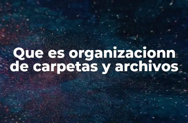 Que es Organizacionn de Carpetas y Archivos