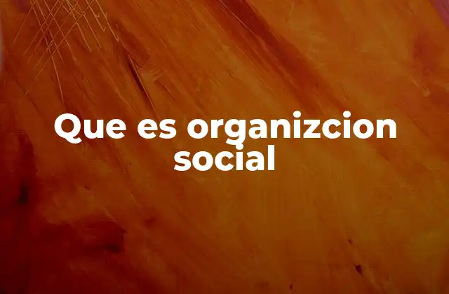 Que es Organizcion Social