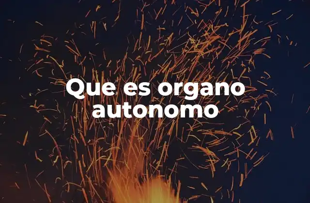 Que es Organo Autonomo