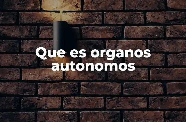 Que es Organos Autonomos