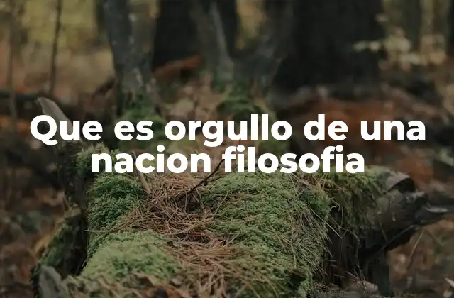 Que es Orgullo de una Nacion Filosofia