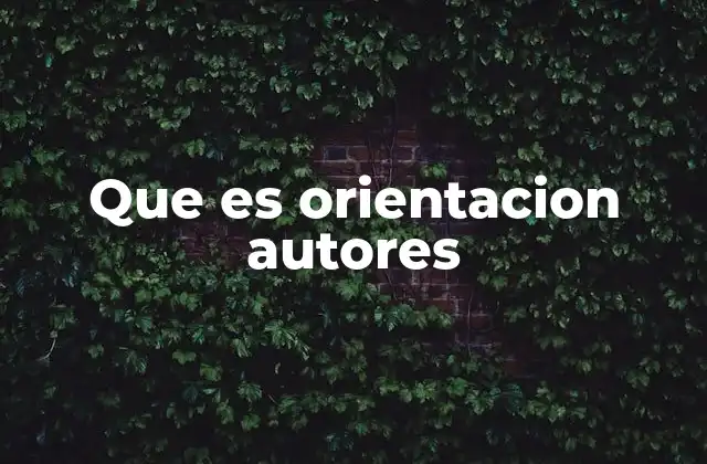 Que es Orientacion Autores