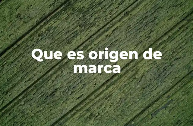 Que es Origen de Marca
