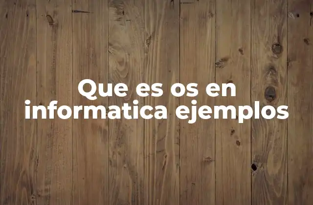 Que es Os en Informatica Ejemplos