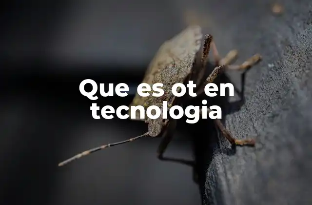Que es Ot en Tecnologia