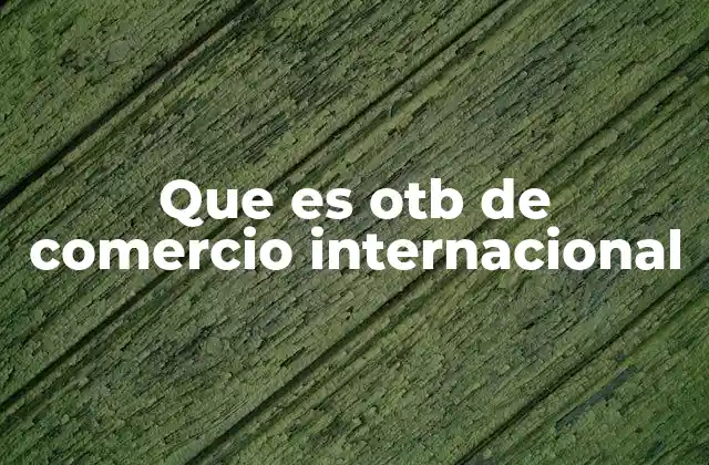 Que es Otb de Comercio Internacional