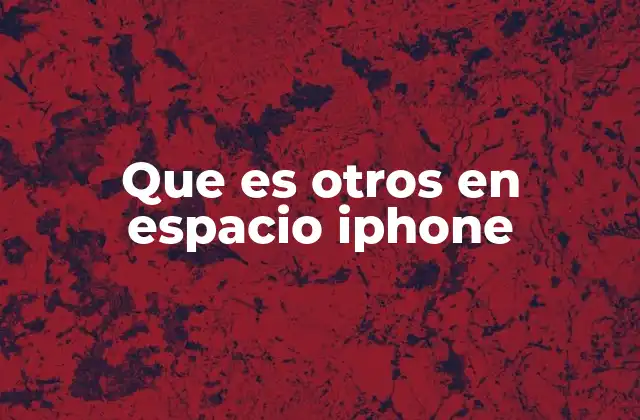 Que es Otros en Espacio Iphone